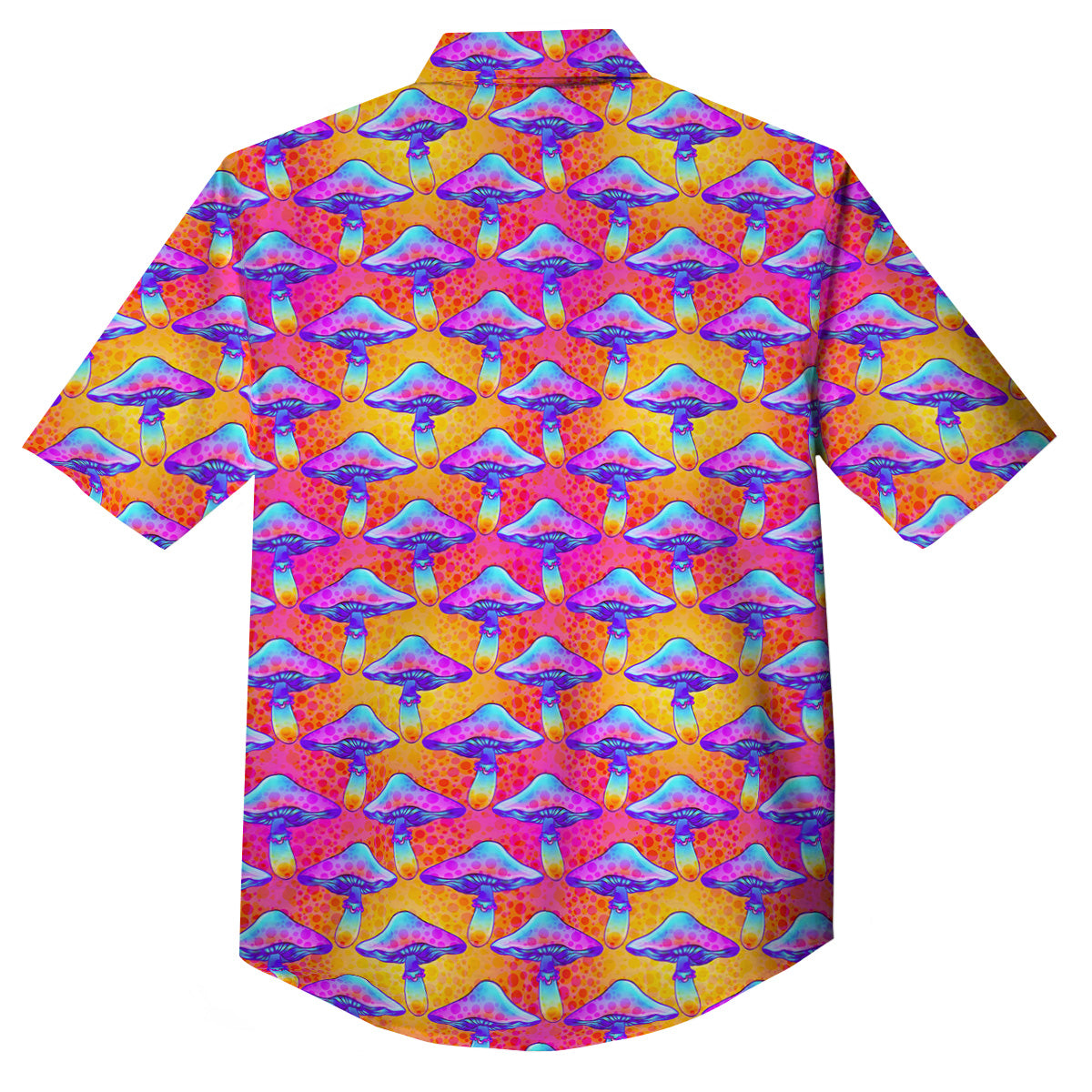 Mushroom Psychedelic Hippie Print Pattern Button Up Shirt-grizzshop