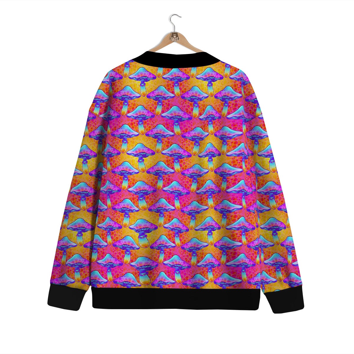 Mushroom Psychedelic Hippie Print Pattern Cardigan-grizzshop