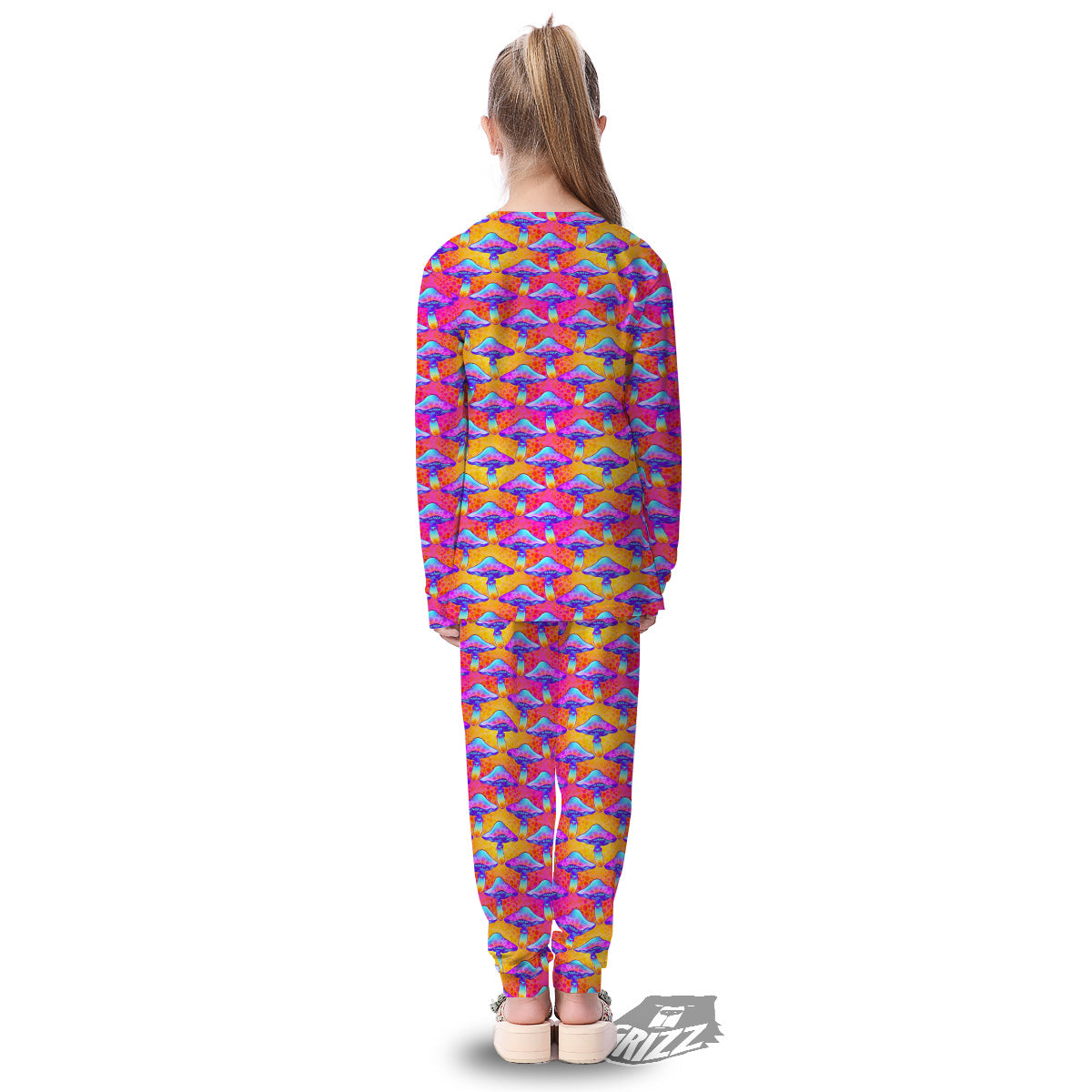 Mushroom Psychedelic Hippie Print Pattern Kid's Pajamas-grizzshop