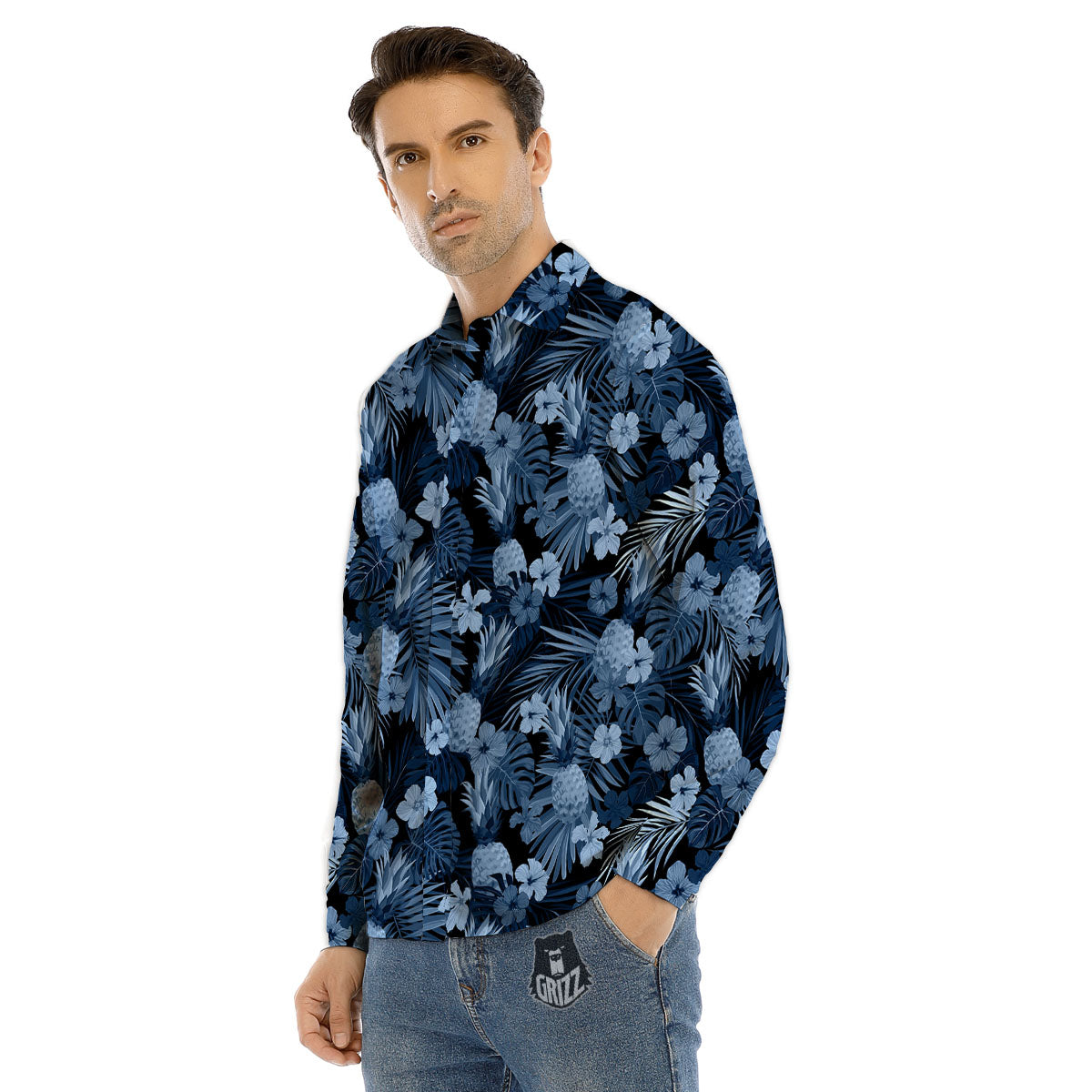 Mushroom Psychedelic Hippie Print Pattern Men's Dress Shirts-grizzshop