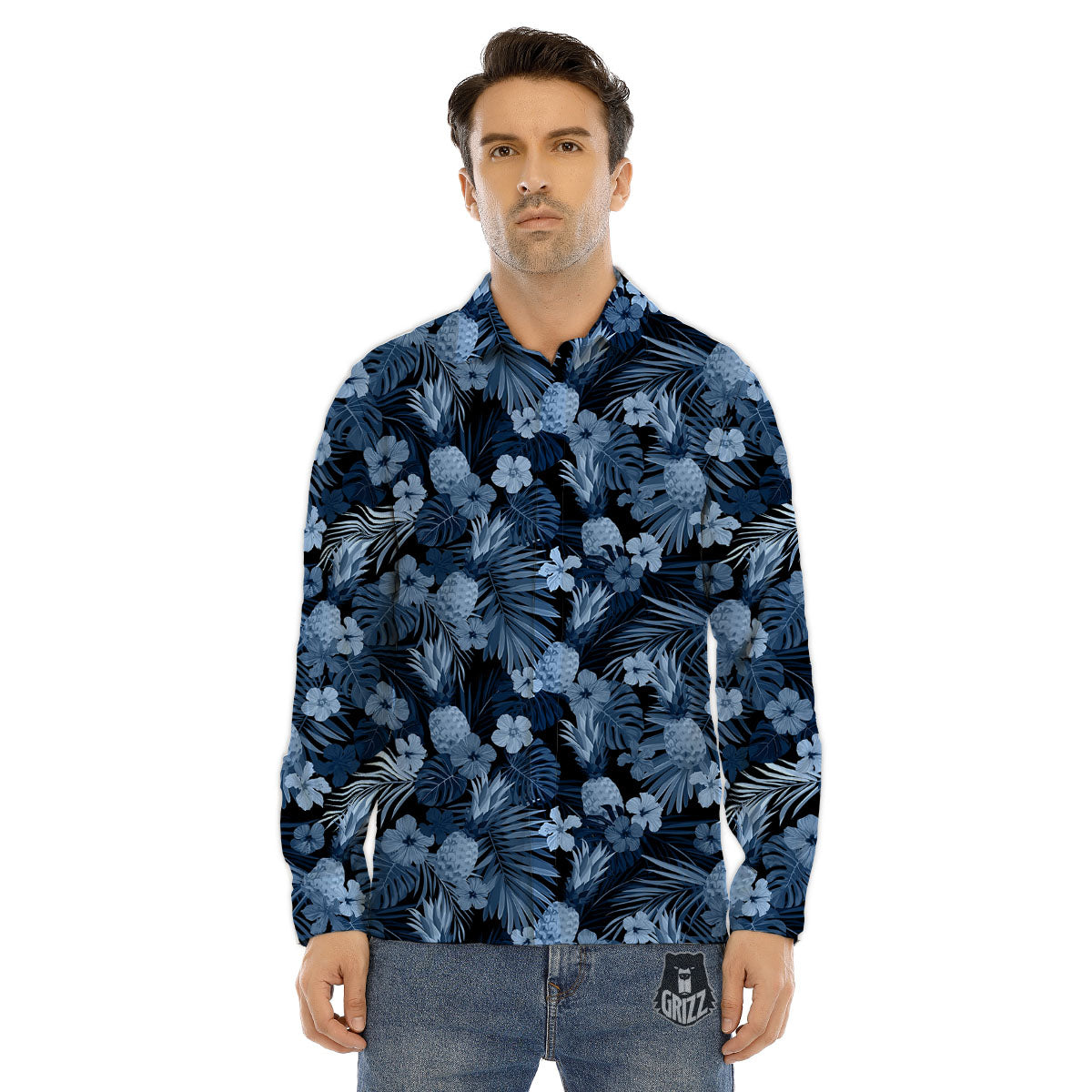 Mushroom Psychedelic Hippie Print Pattern Men's Dress Shirts-grizzshop