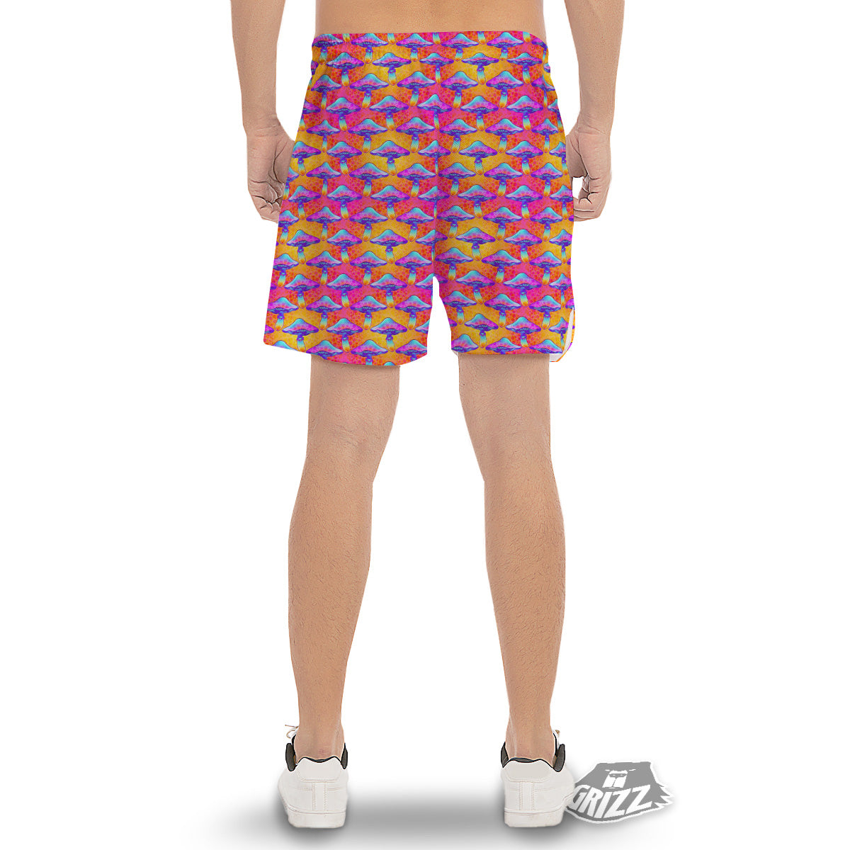 Mushroom Psychedelic Hippie Print Pattern Men's Gym Shorts-grizzshop