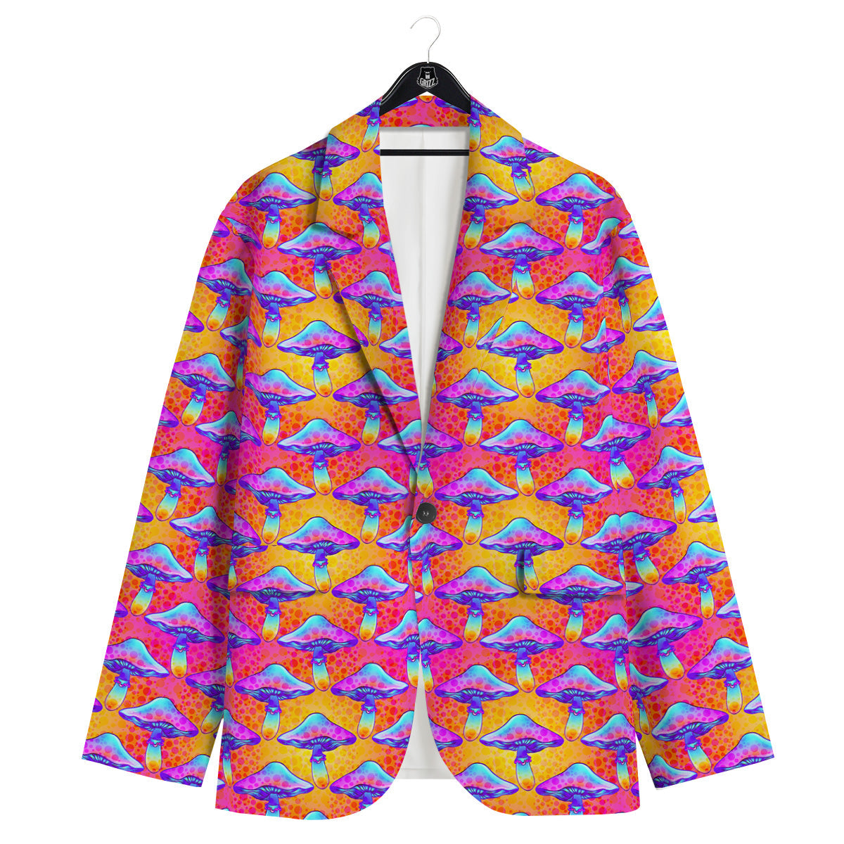 Mushroom Psychedelic Hippie Print Pattern Men's Sport Coat-grizzshop