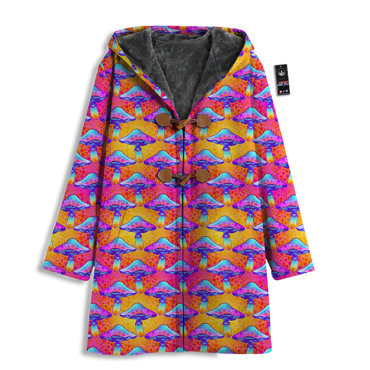 Mushroom Psychedelic Hippie Print Pattern Men's Windbreaker Jacket-grizzshop