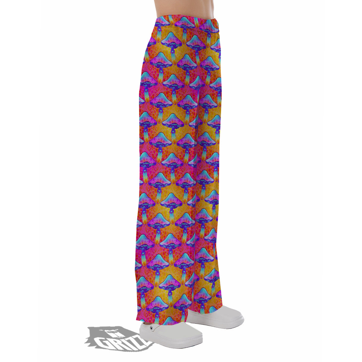 Mushroom Psychedelic Hippie Print Pattern Pajama Pants-grizzshop