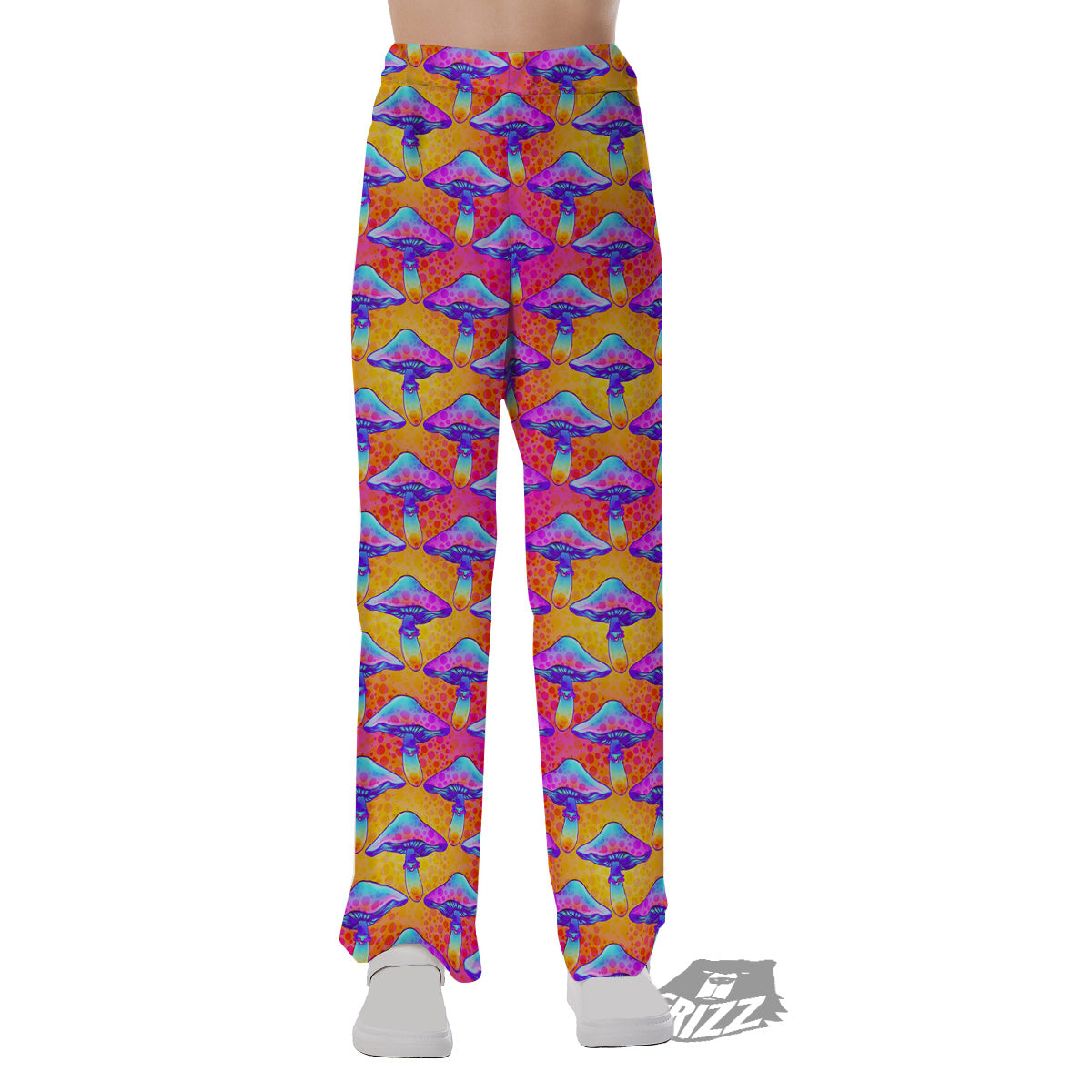 Mushroom Psychedelic Hippie Print Pattern Pajama Pants-grizzshop
