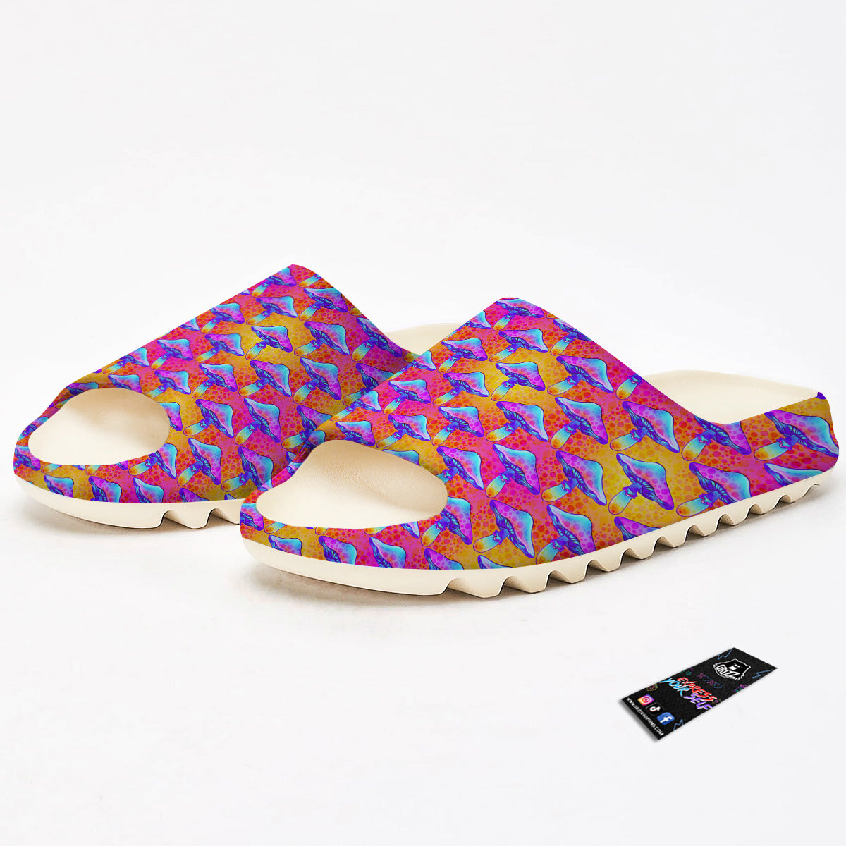 Mushroom Psychedelic Hippie Print Pattern Sandals-grizzshop