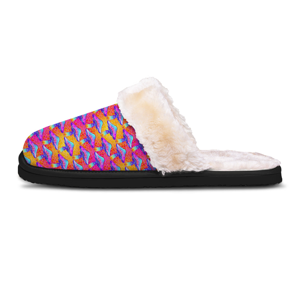 Mushroom Psychedelic Hippie Print Pattern Slippers-grizzshop
