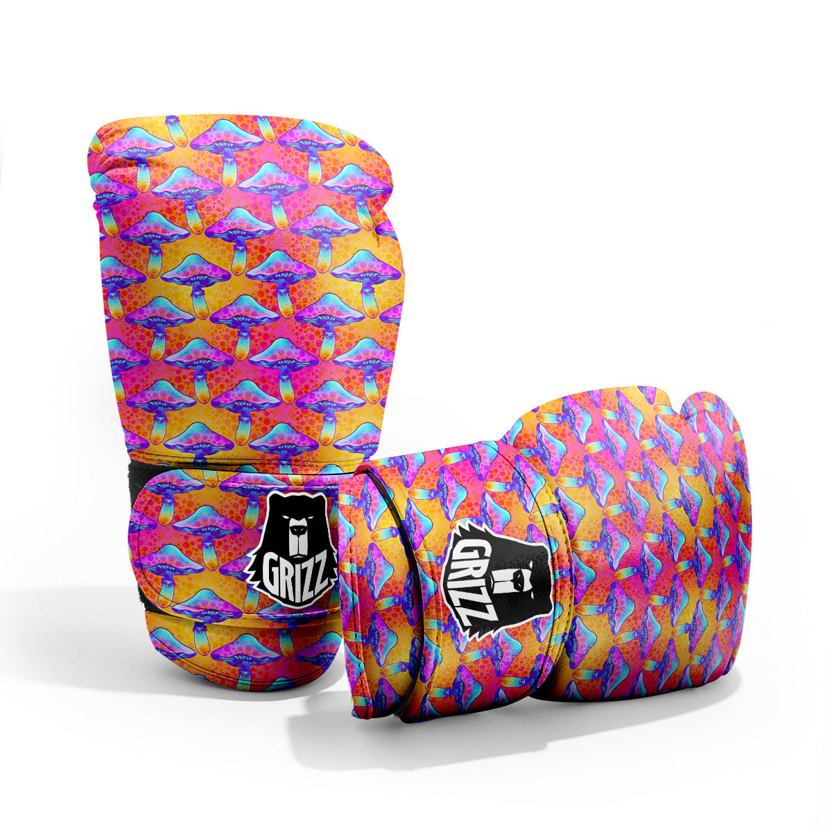 Mushroom Psychedelic Hippie Print Pattern Pro Boxing Glove