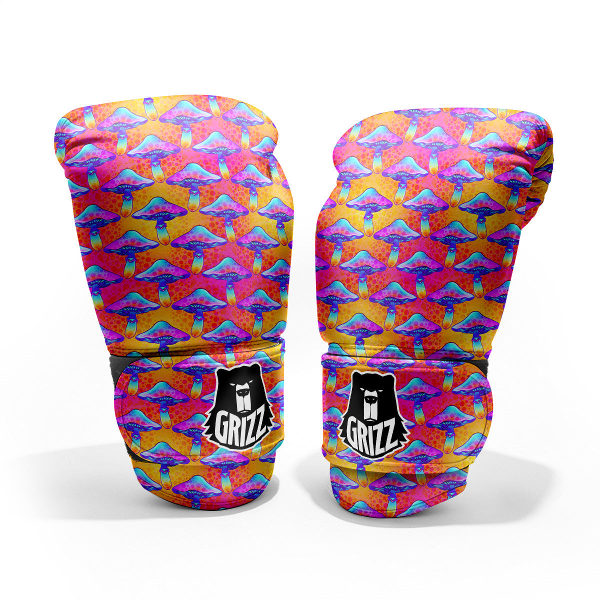 Mushroom Psychedelic Hippie Print Pattern Pro Boxing Glove