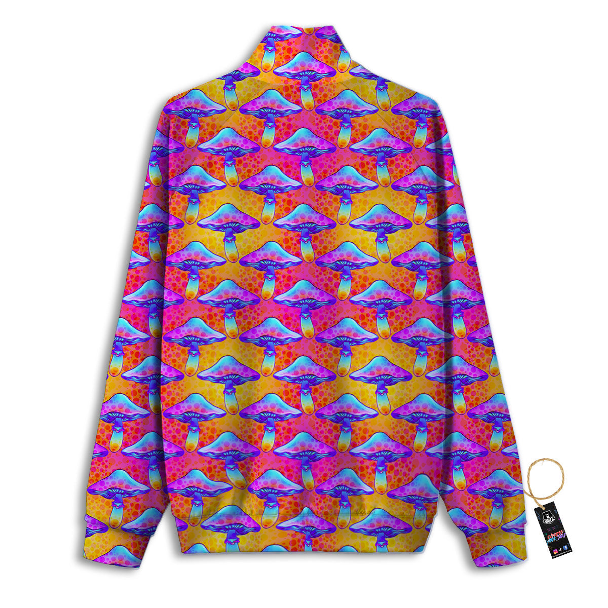 Mushroom Psychedelic Hippie Print Pattern Track Jacket-grizzshop