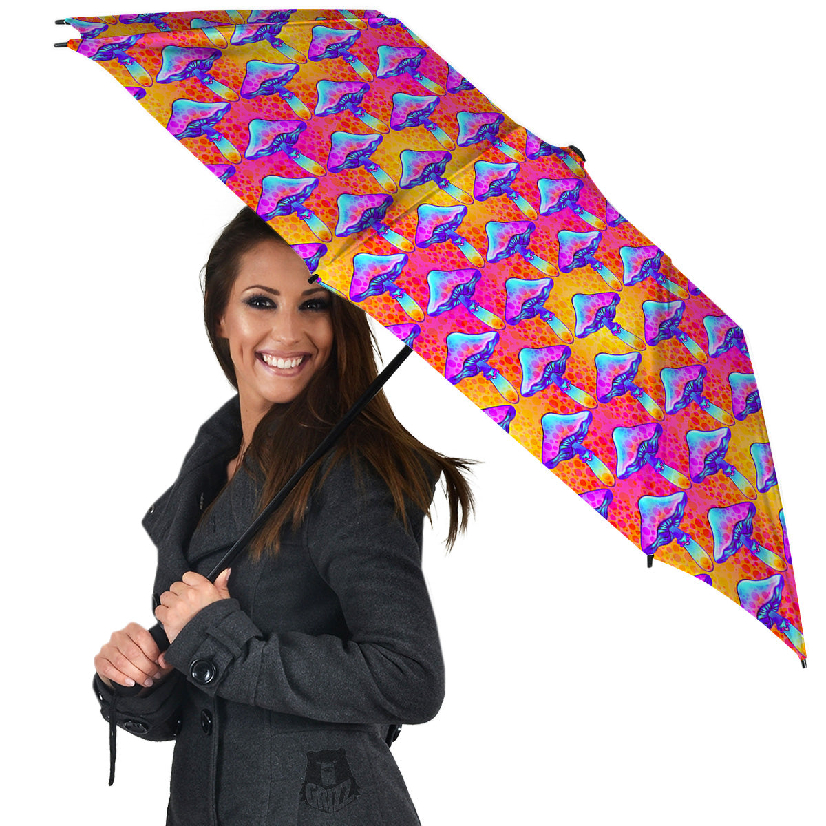Mushroom Psychedelic Hippie Print Pattern Umbrella-grizzshop