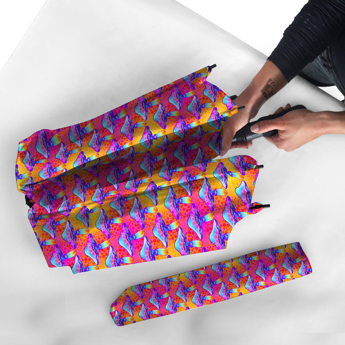 Mushroom Psychedelic Hippie Print Pattern Umbrella-grizzshop