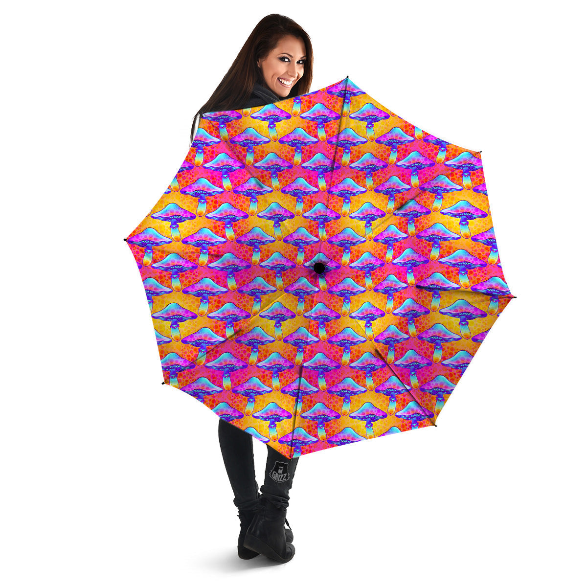 Mushroom Psychedelic Hippie Print Pattern Umbrella-grizzshop