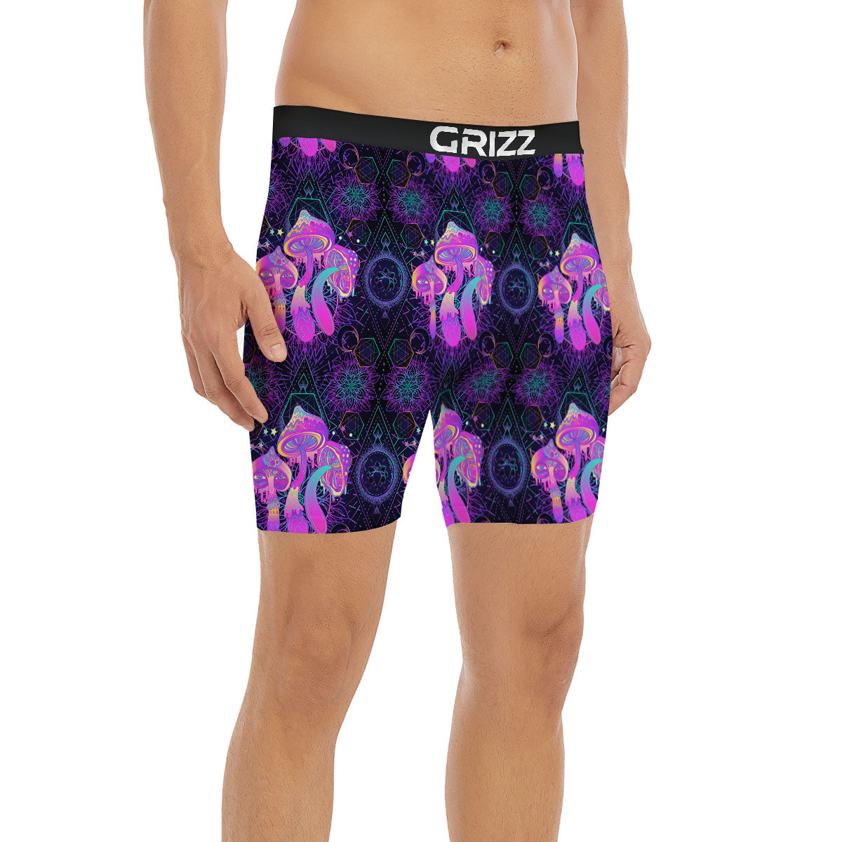 Mushroom Psychedelic Print Pattern Boxer Briefs-grizzshop
