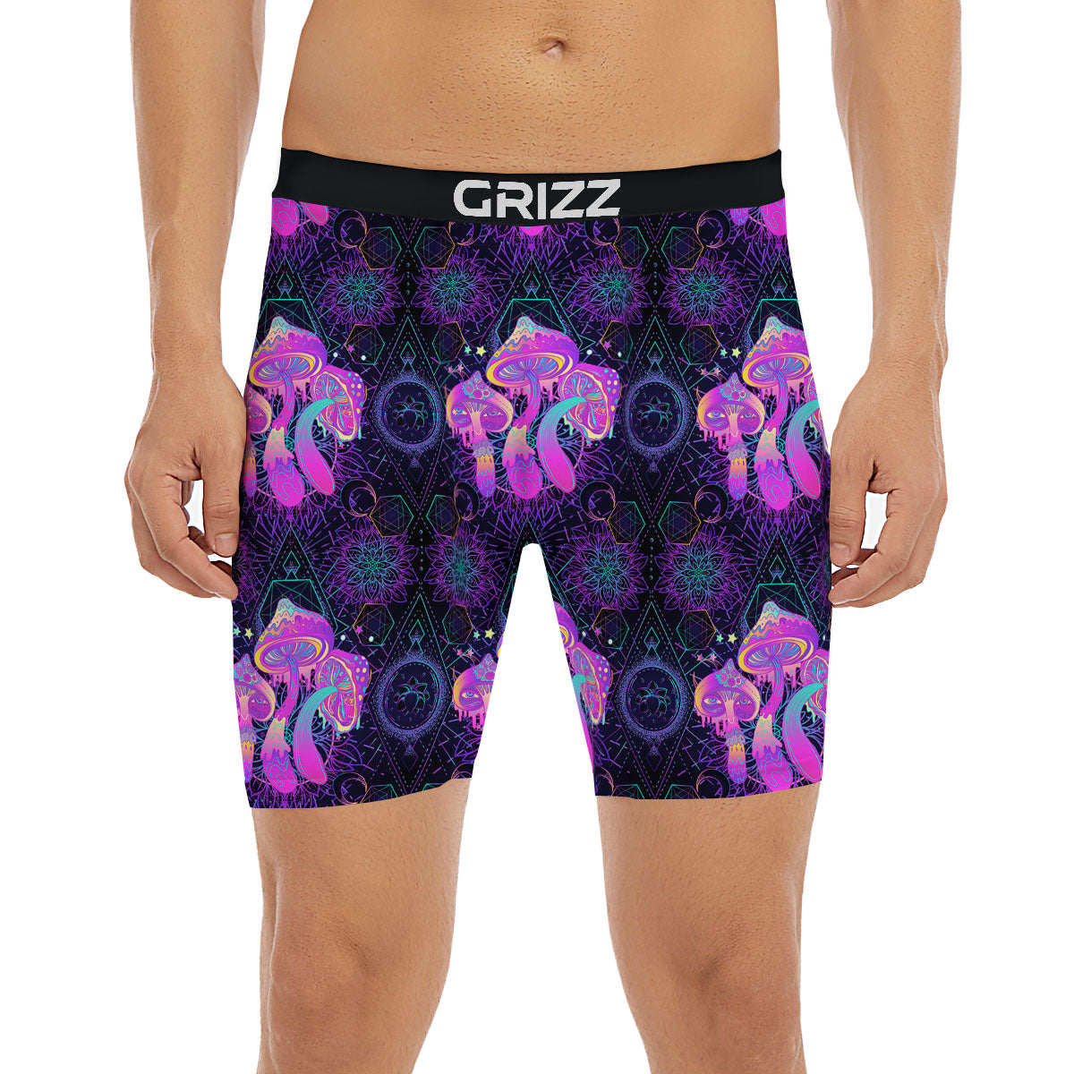 Mushroom Psychedelic Print Pattern Boxer Briefs-grizzshop