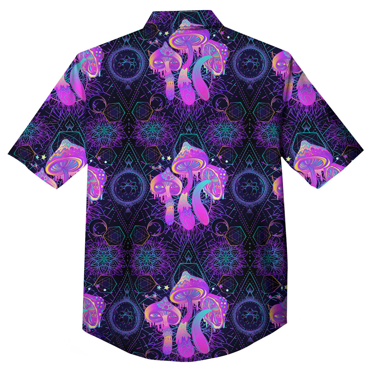 Mushroom Psychedelic Print Pattern Button Up Shirt-grizzshop