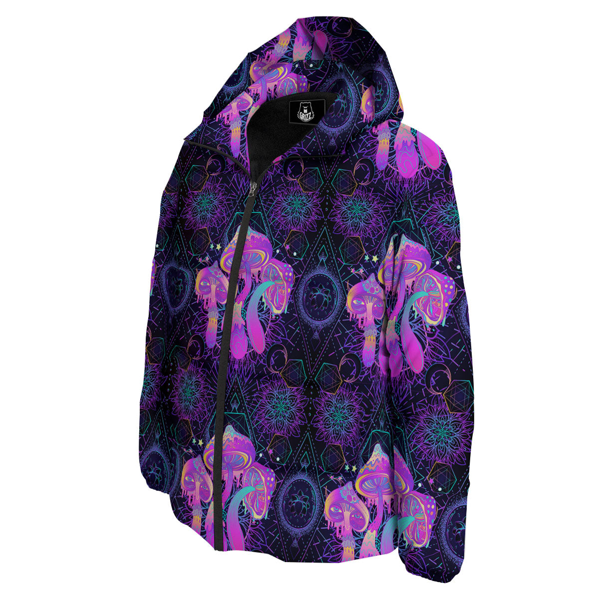 Mushroom Psychedelic Print Pattern Down Jacket-grizzshop