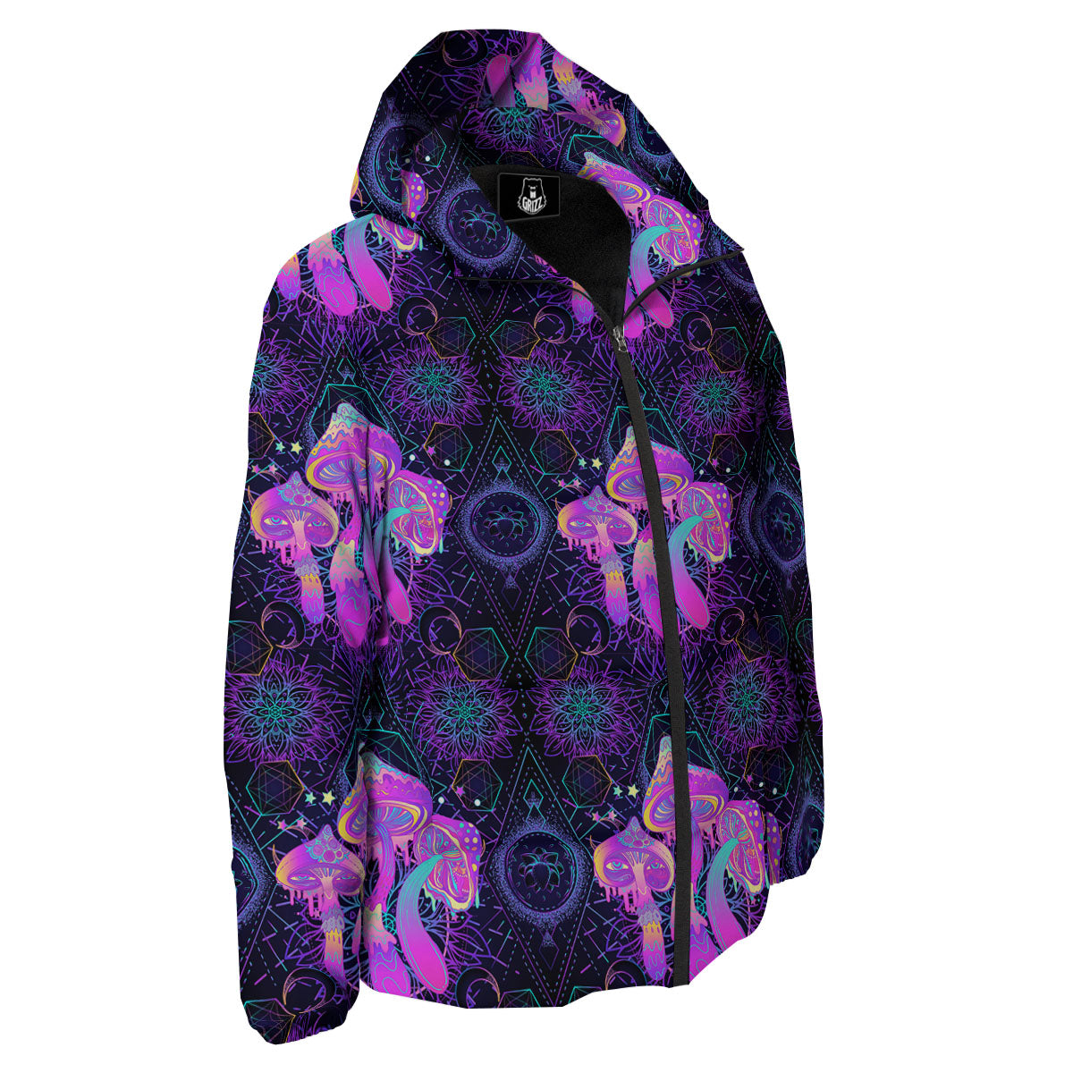 Mushroom Psychedelic Print Pattern Down Jacket-grizzshop