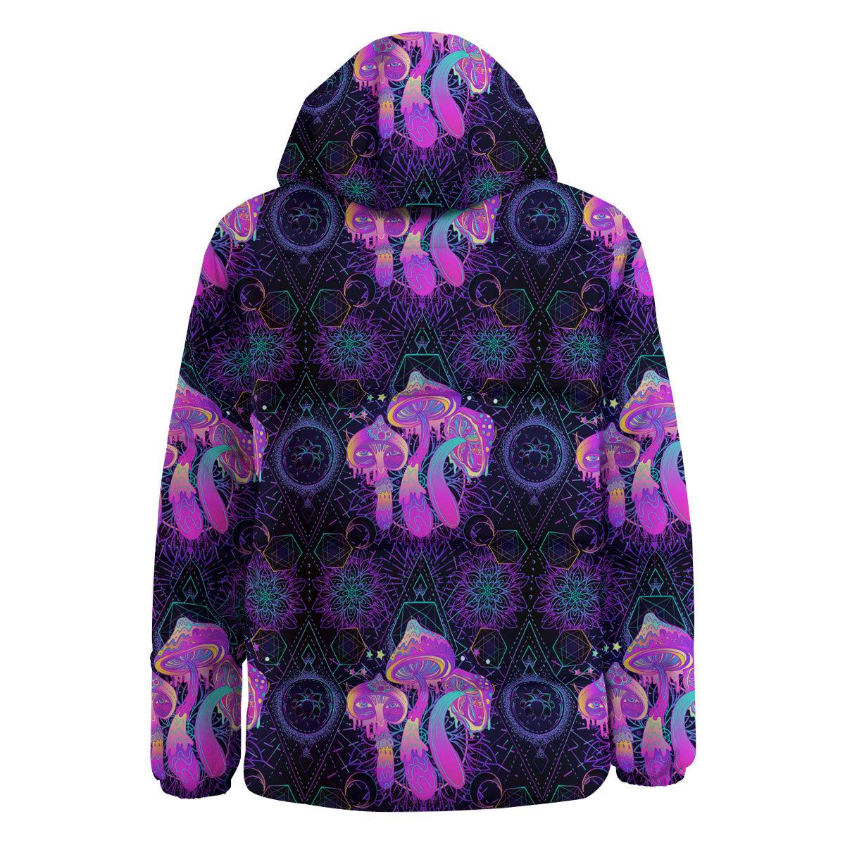 Mushroom Psychedelic Print Pattern Down Jacket-grizzshop