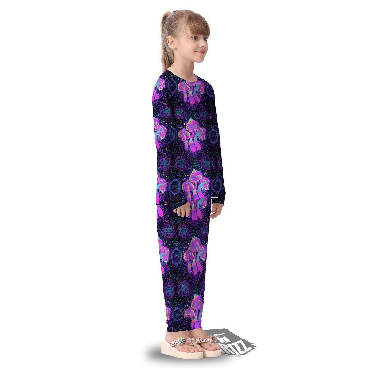 Mushroom Psychedelic Print Pattern Kid's Pajamas-grizzshop