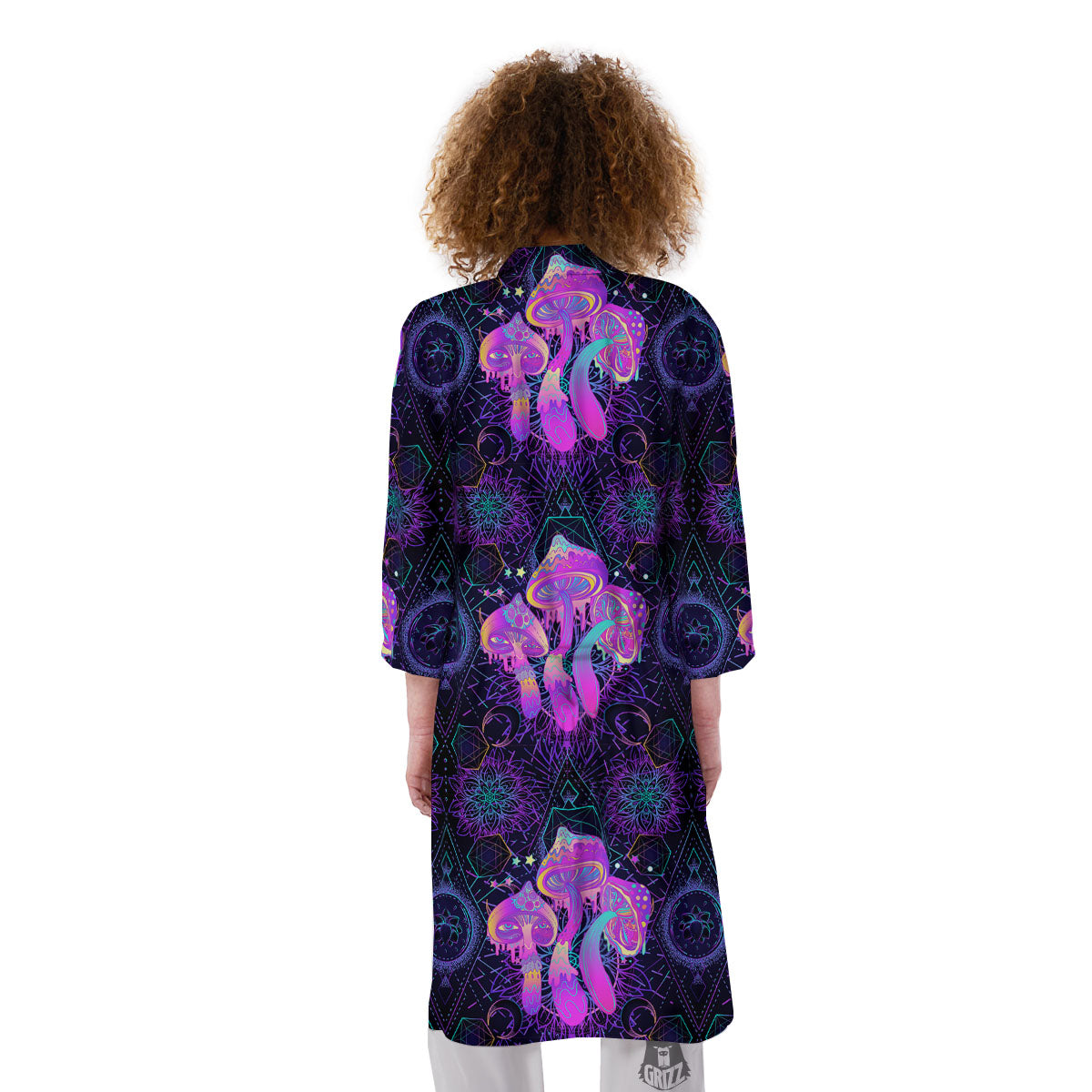 Mushroom Psychedelic Print Pattern Kimono-grizzshop