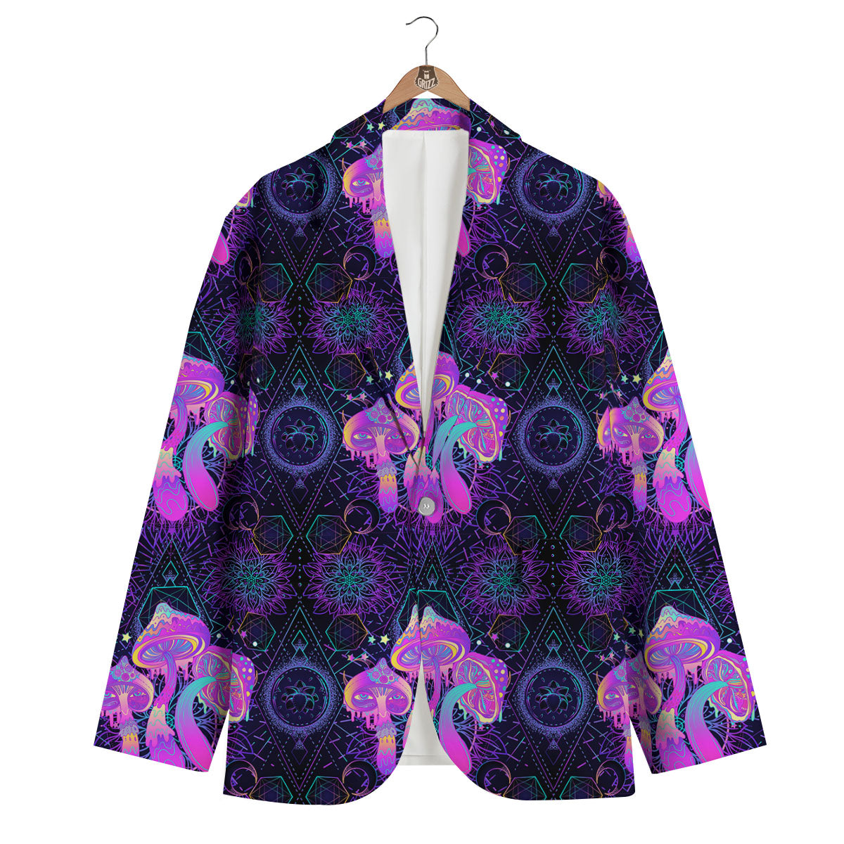 Mushroom Psychedelic Print Pattern Men's Blazer-grizzshop