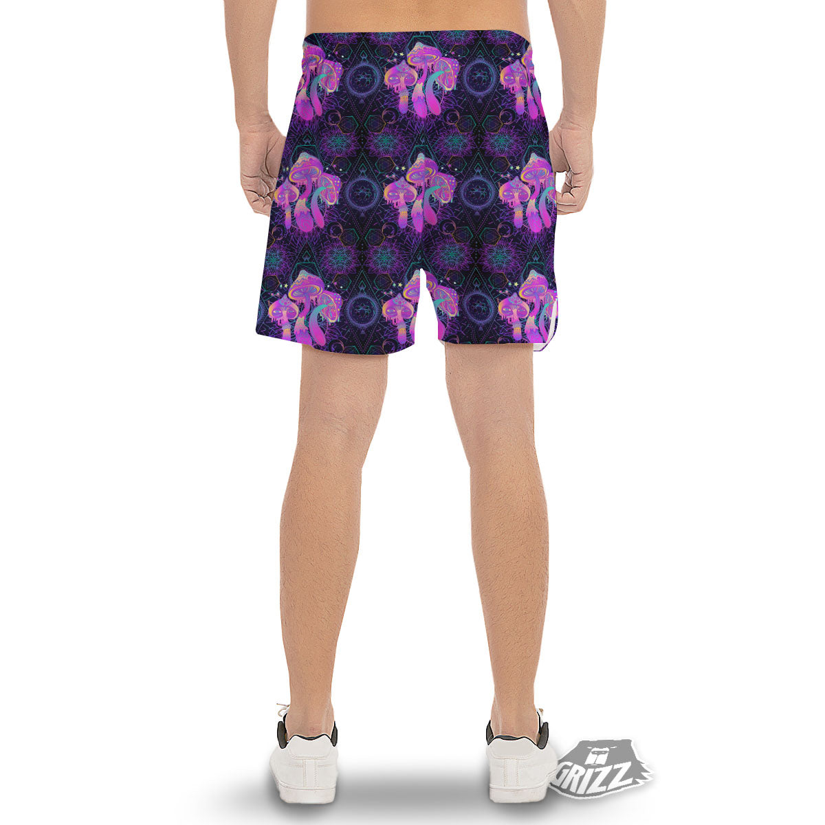Mushroom Psychedelic Print Pattern Men's Gym Shorts-grizzshop
