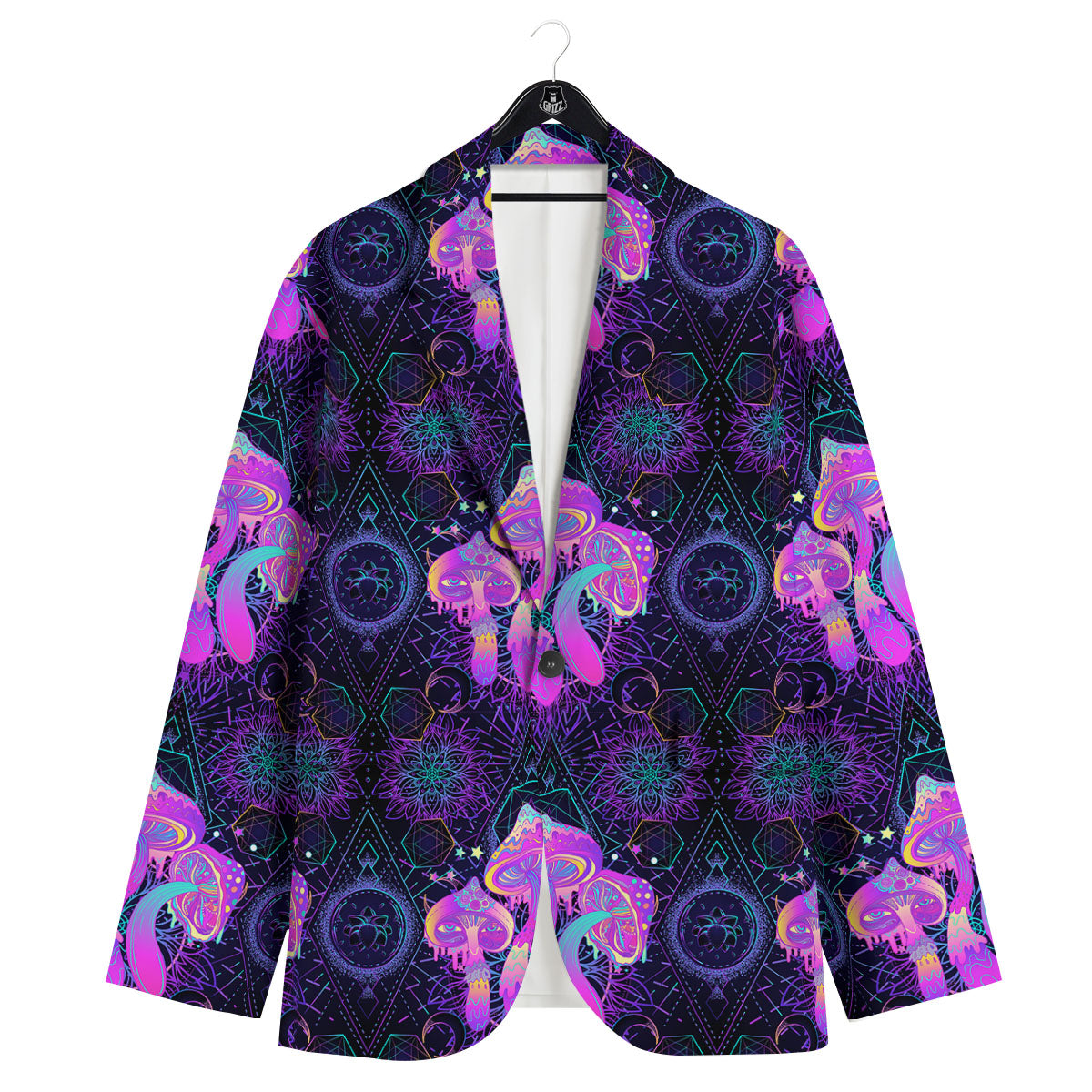 Mushroom Psychedelic Print Pattern Men's Sport Coat-grizzshop