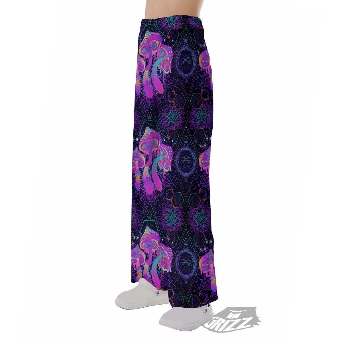 Mushroom Psychedelic Print Pattern Pajama Pants-grizzshop