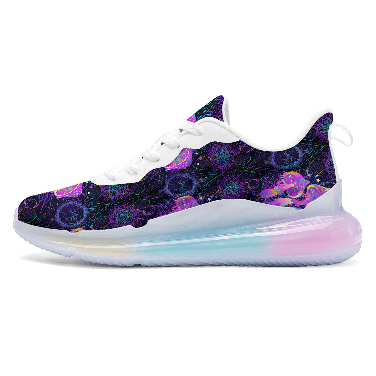 Mushroom Psychedelic Print Pattern Running Sneakers-grizzshop