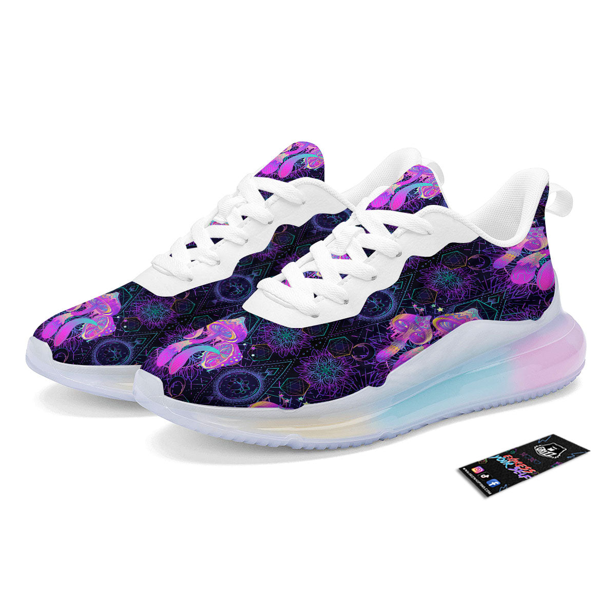 Mushroom Psychedelic Print Pattern Running Sneakers-grizzshop