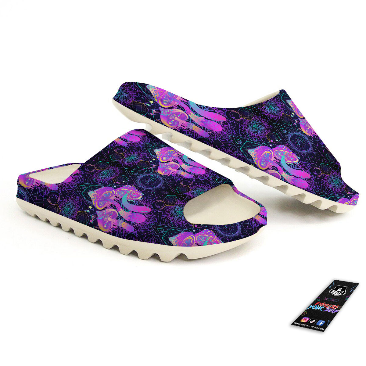 Mushroom Psychedelic Print Pattern Sandals-grizzshop