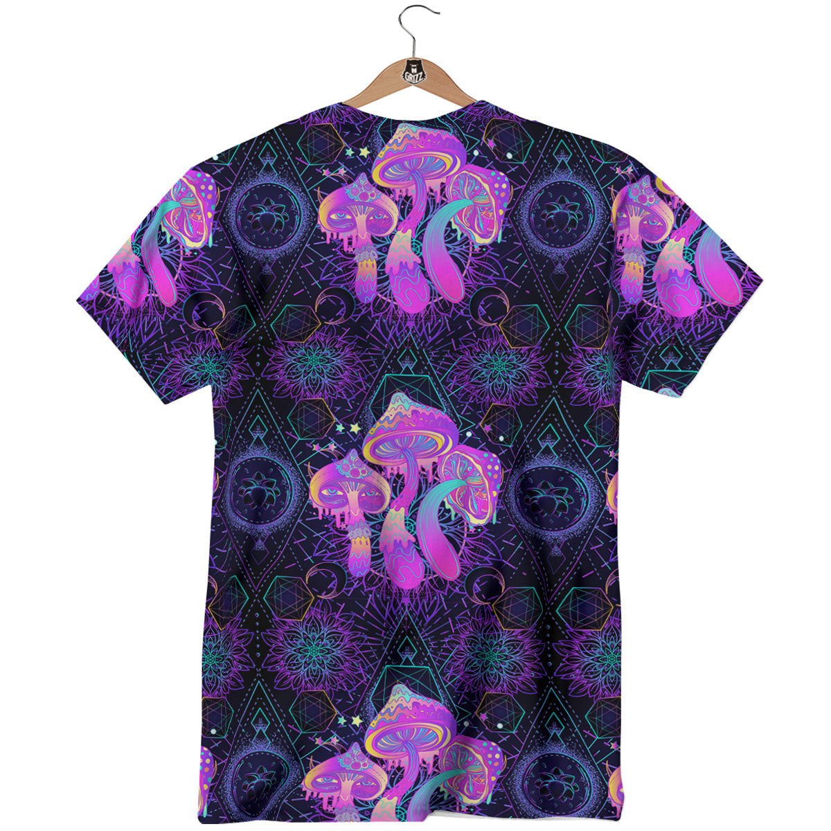 Mushroom Psychedelic Print Pattern T-Shirt-grizzshop