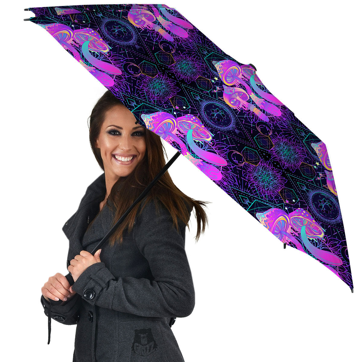 Mushroom Psychedelic Print Pattern Umbrella-grizzshop