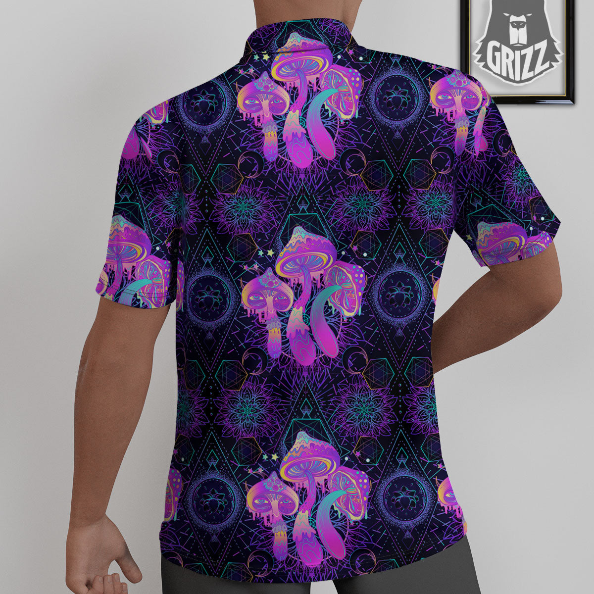 Mushroom Psychedelic Print Pattern Untucked Shirts-grizzshop