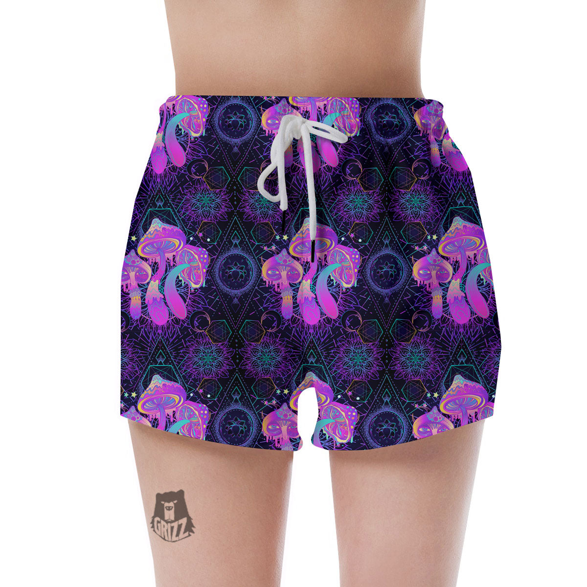 Mushroom Psychedelic Print Pattern Women's Shorts-grizzshop