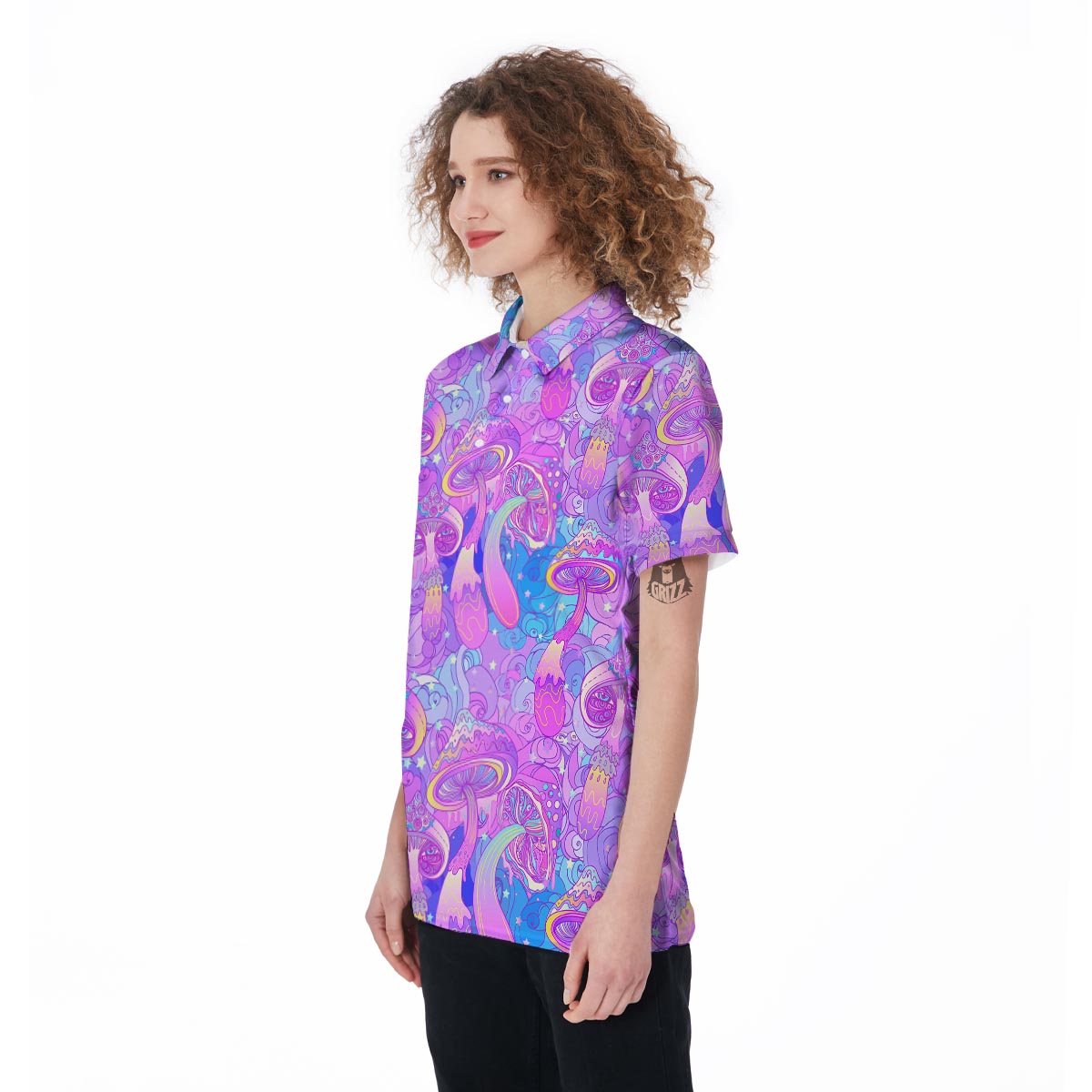 Mushroom Psychedelic Trippy Women's Golf Shirts-grizzshop