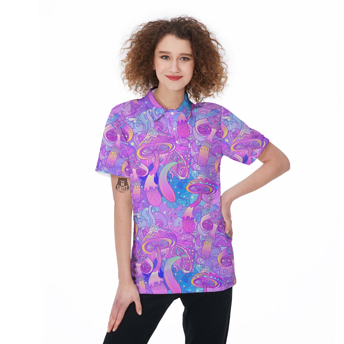 Mushroom Psychedelic Trippy Women's Golf Shirts-grizzshop