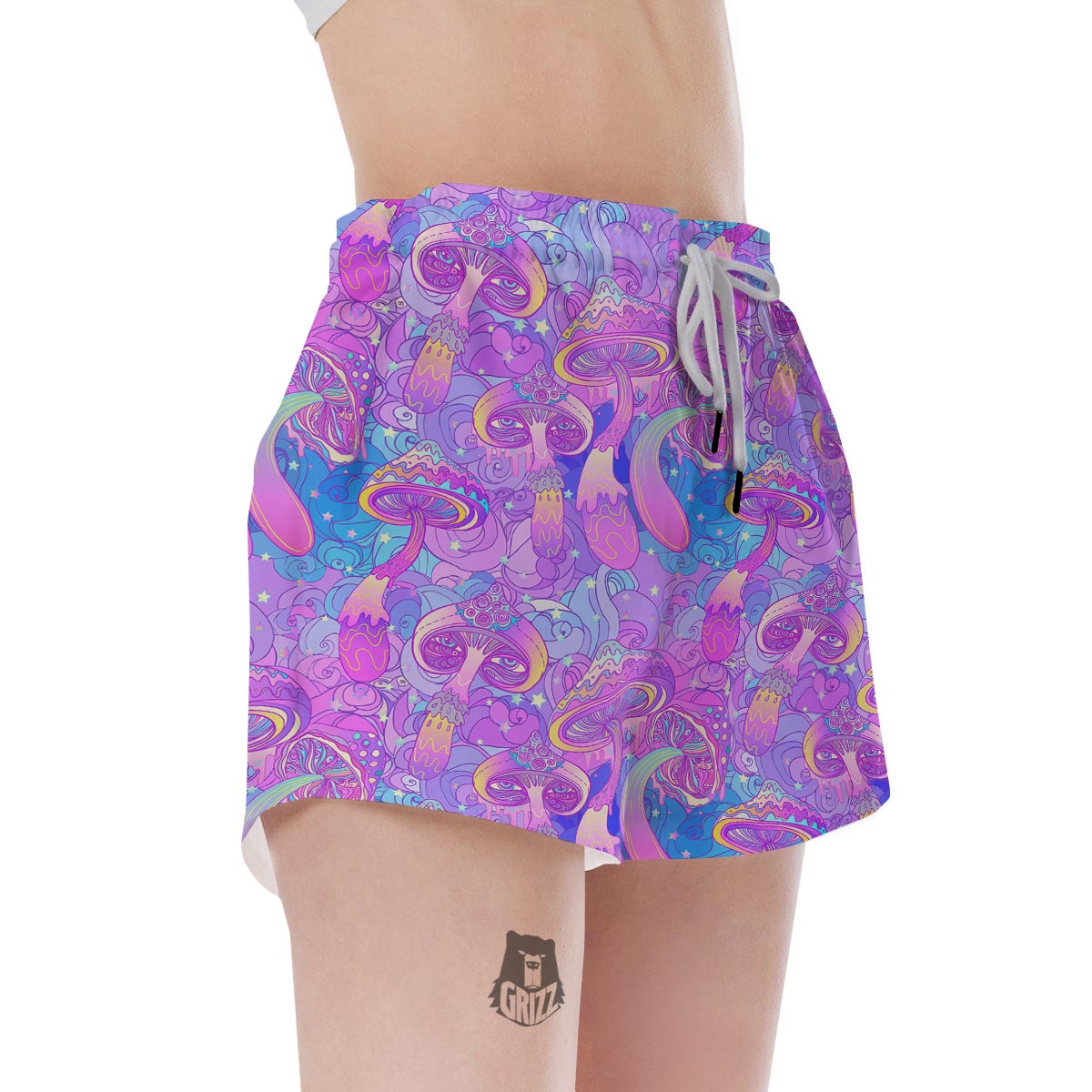 Mushroom Psychedelic Trippy Women's Shorts-grizzshop