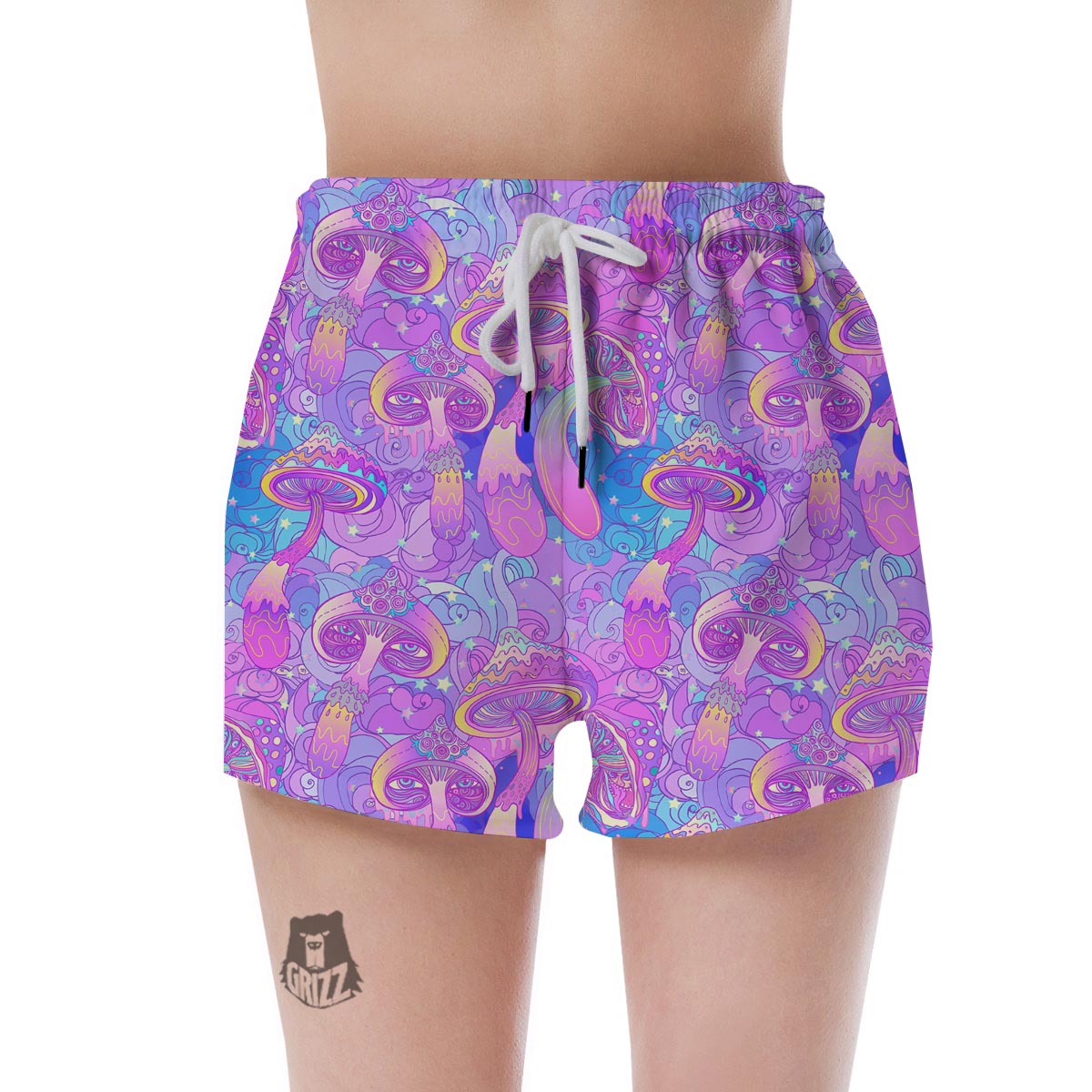 Mushroom Psychedelic Trippy Women's Shorts-grizzshop