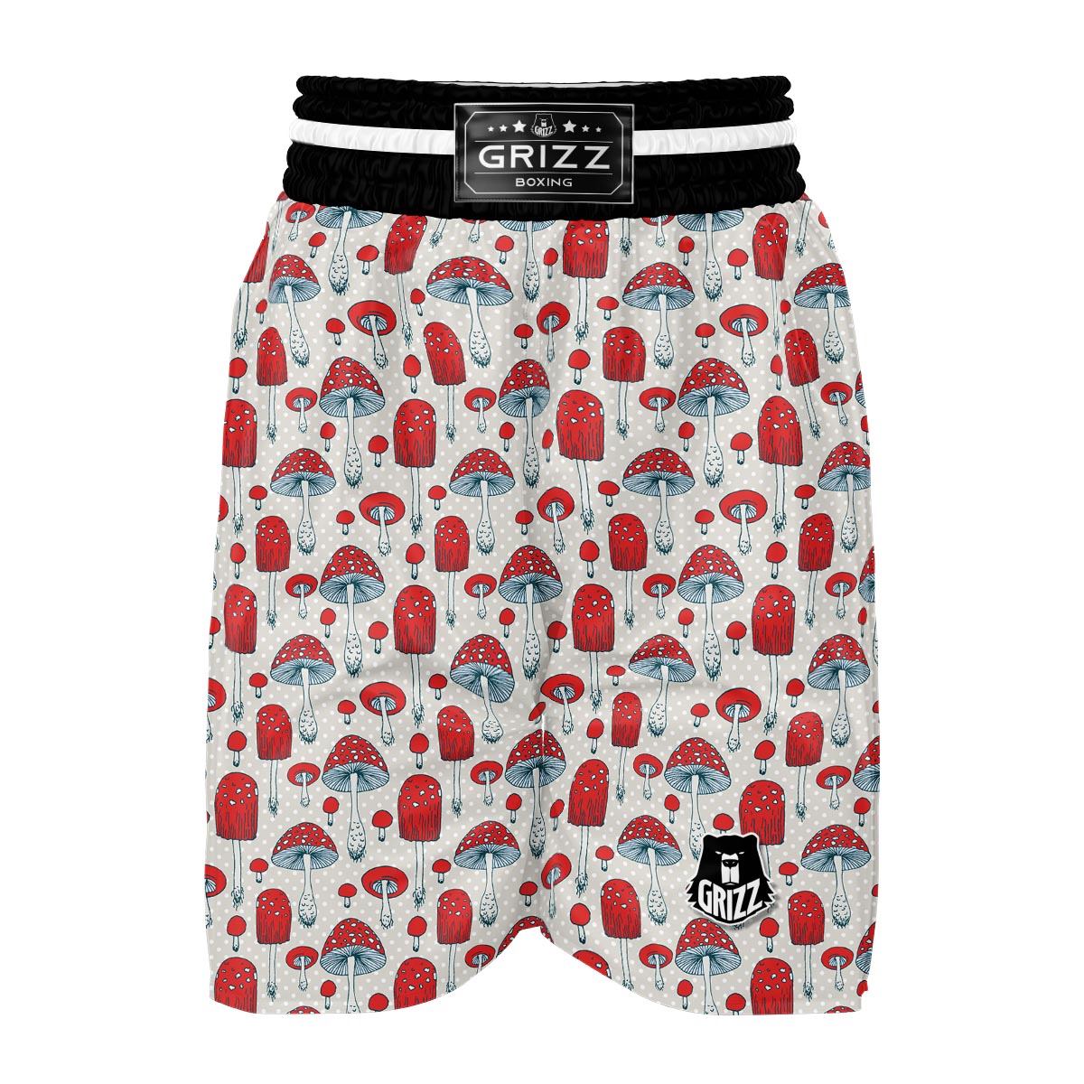 Mushroom Red Dot Print Pattern Boxing Shorts-grizzshop