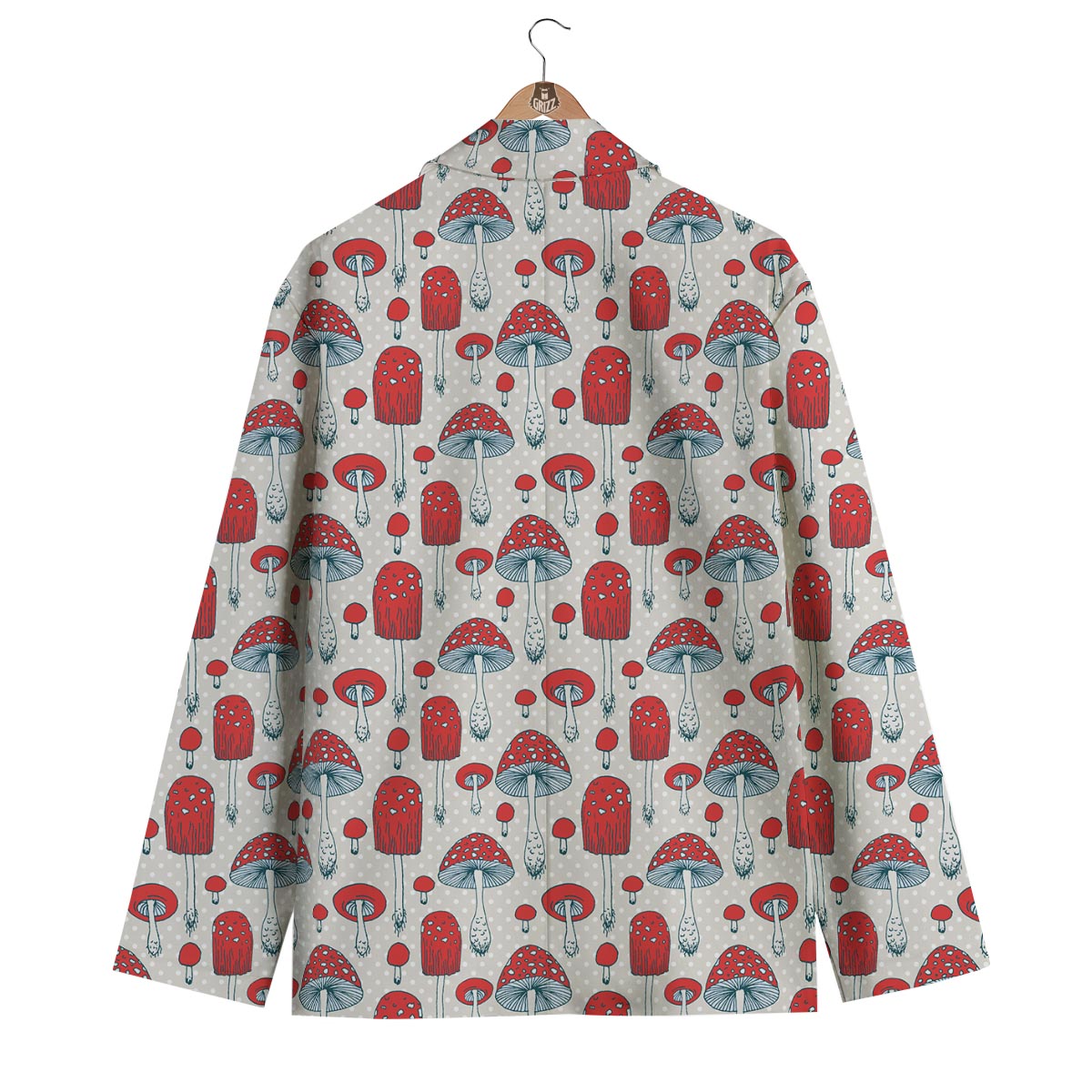 Mushroom Red Dot Print Pattern Men's Blazer-grizzshop