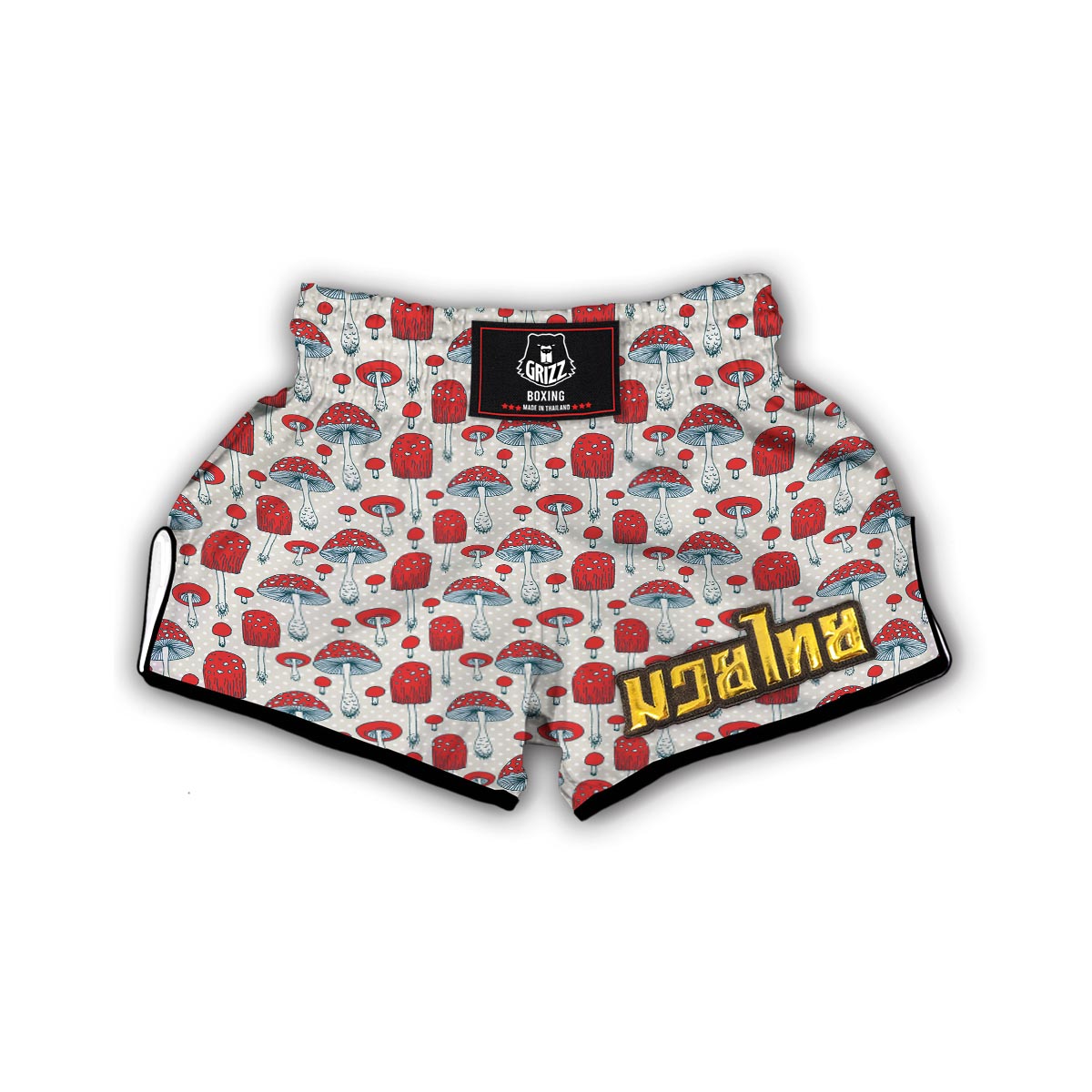 Mushroom Red Dot Print Pattern Muay Thai Boxing Shorts-grizzshop