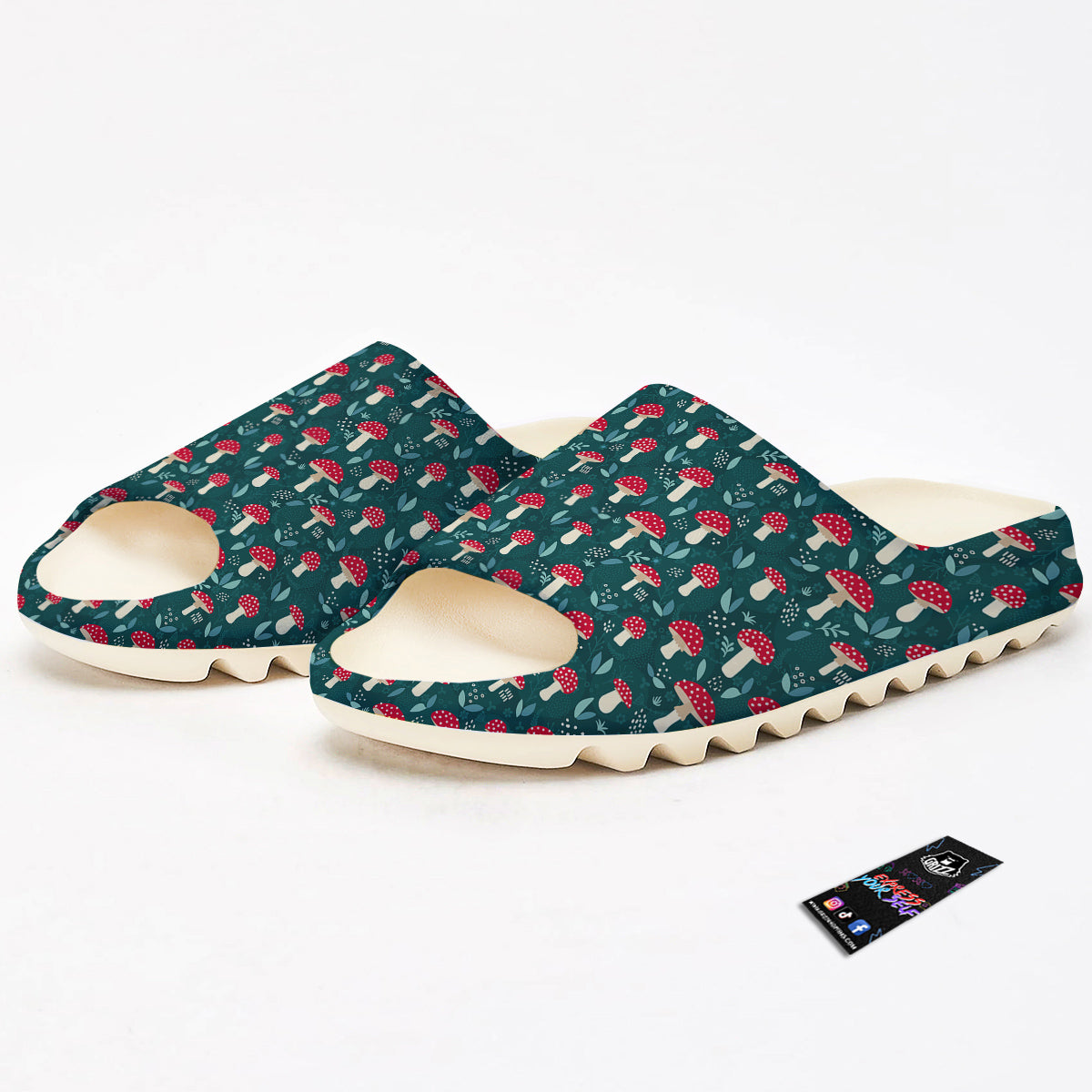 Mushroom Cute Print Pattern Sandals-grizzshop