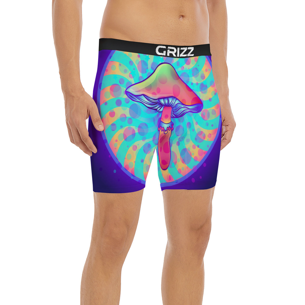 Mushrooms Psychedelic Print Boxer Briefs-grizzshop