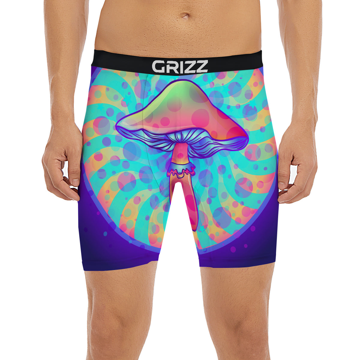 Mushrooms Psychedelic Print Boxer Briefs-grizzshop
