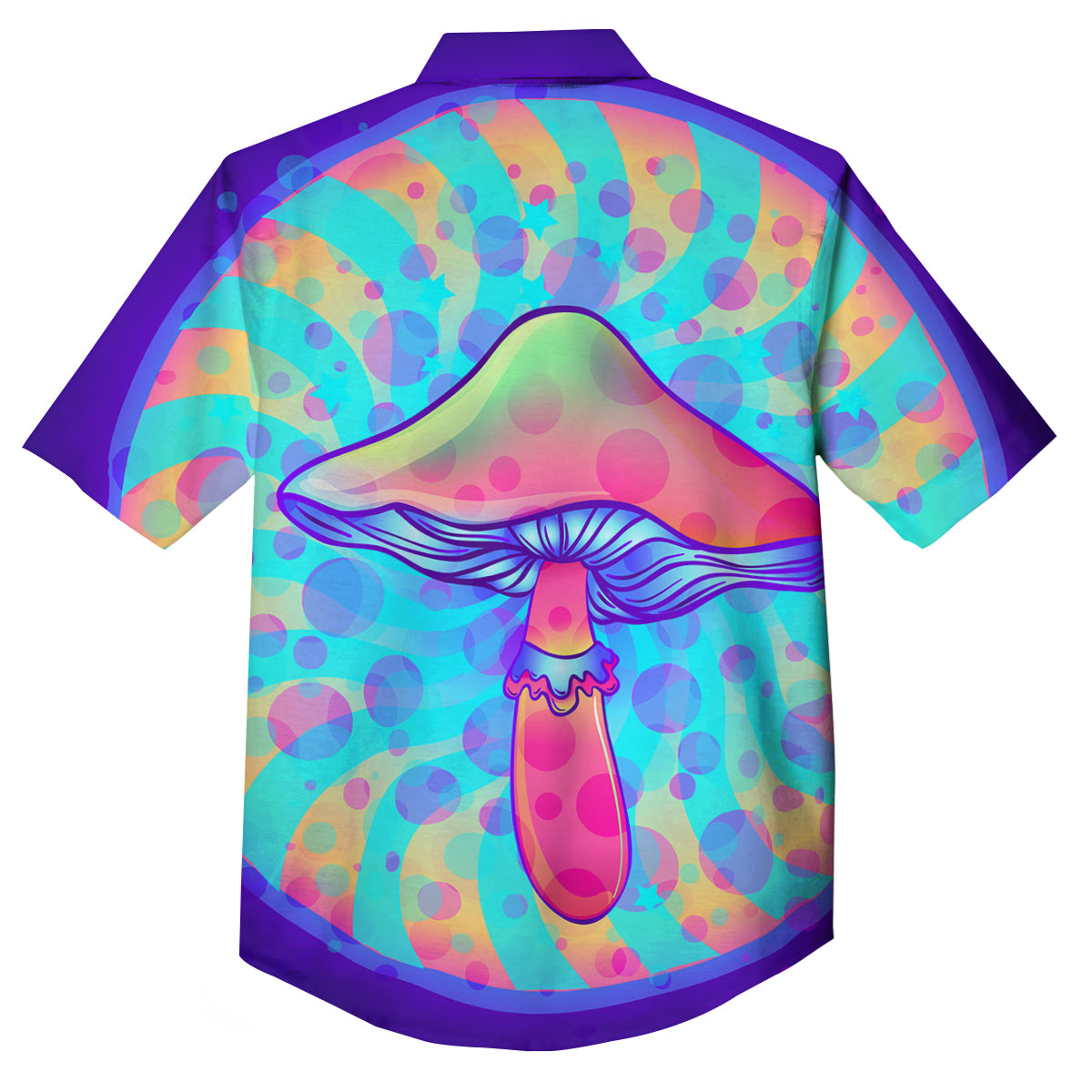 Mushrooms Psychedelic Print Button Up Shirt-grizzshop