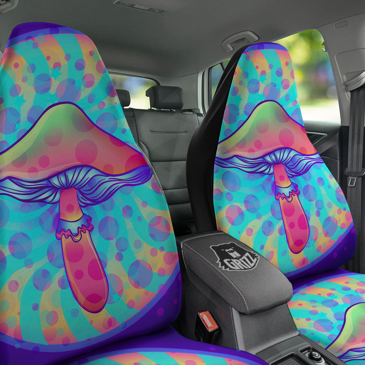 Mushrooms Psychedelic Print Car Seat Covers-grizzshop