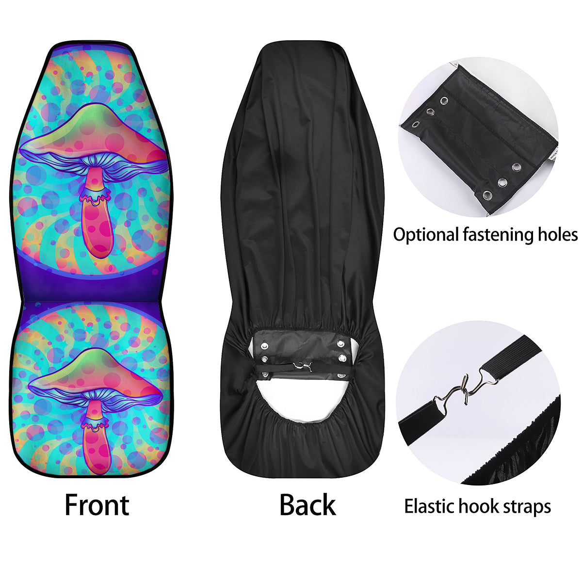 Mushrooms Psychedelic Print Car Seat Covers-grizzshop